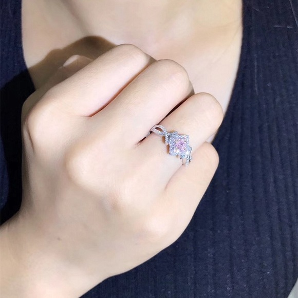 New Lovely 925 Silver Princess Cut Sapphire Ring - Picture 6 of 6